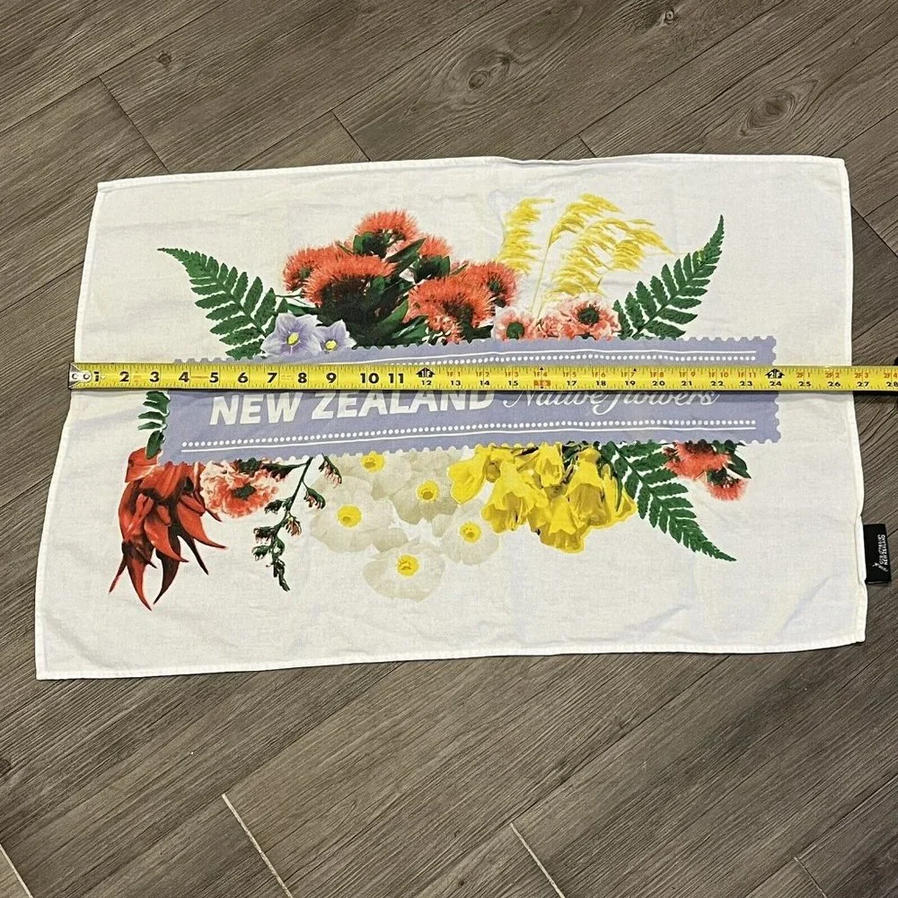 Slice Of Heaven New Zealand Souvenir Hand Towel Native Flowers